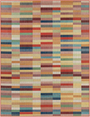 Multicolor 7' 10 x 10' Baja Outdoor Rectangle Area Rug Weather Resistant for Patio, Deck, Terrace, Balcony, Porch 100% Polypropylene Modern Outside Decor for Sale at Rug Engine