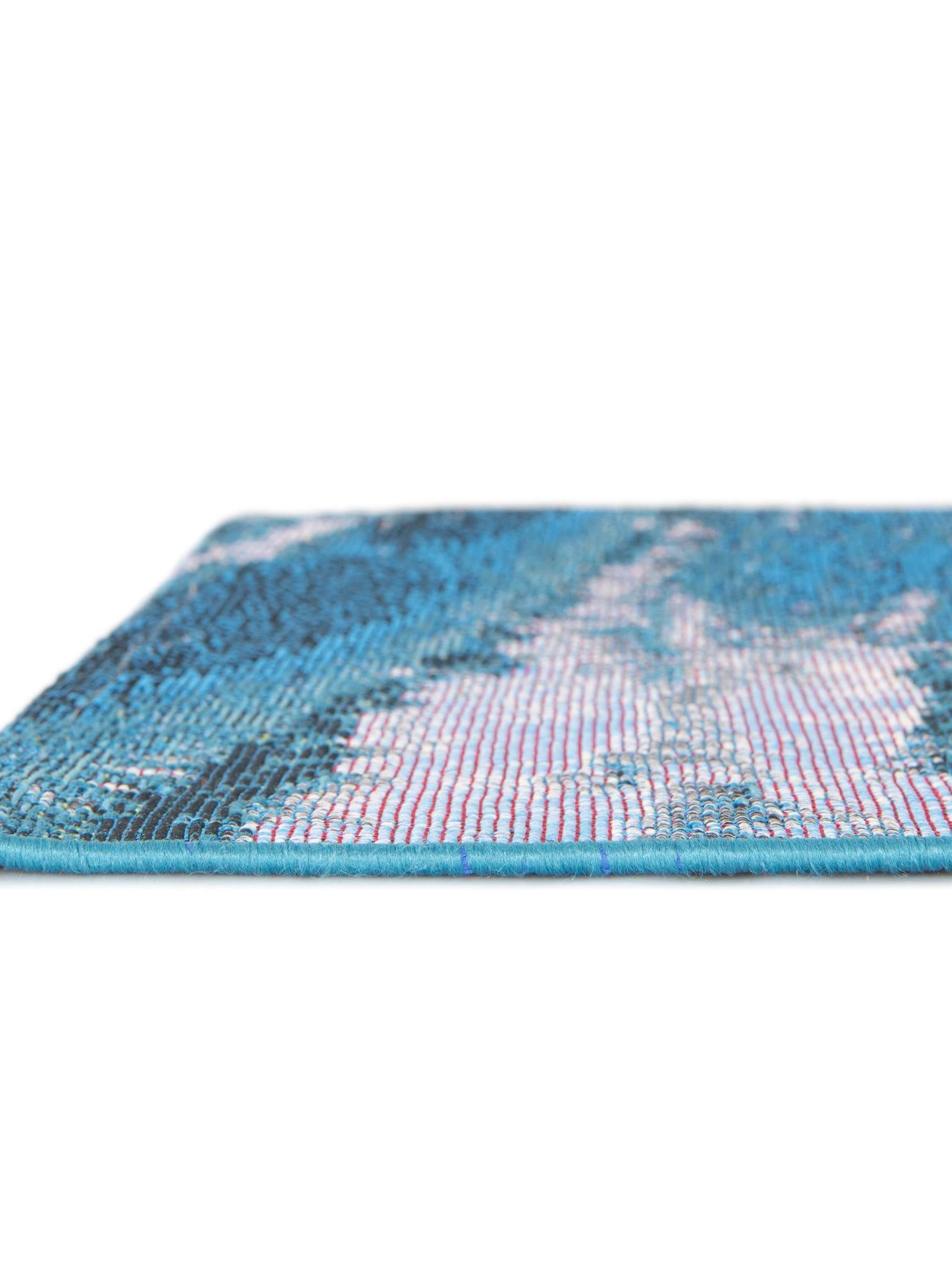 Blue 2' x 3' 1 Outdoor Modern Rectangle Area Rug Weather Resistant for Patio, Deck, Terrace, Balcony, Porch 100% Polypropylene Modern Outside Carpet for Sale at Rug Engine