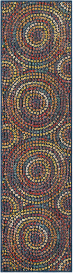 Multicolor 2' 7 x 10' Baja Outdoor Runner Area Rug Weather Resistant for Patio, Deck, Terrace, Balcony, Porch 100% Polypropylene Modern Outside Decor for Sale at Rug Engine