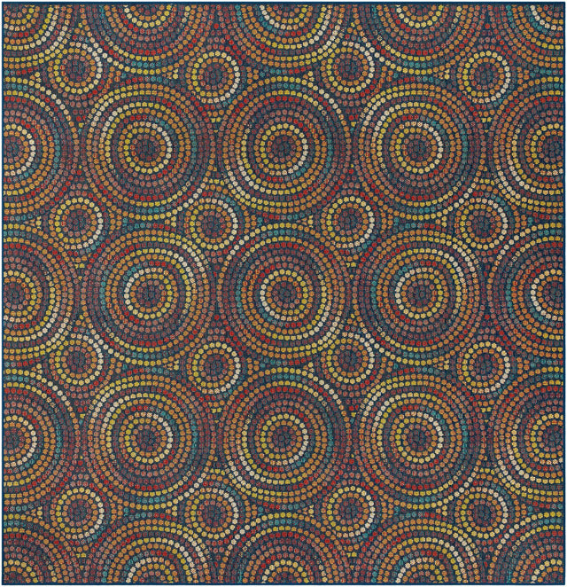 Multicolor 10' x 10' Baja Outdoor Square Area Rug Weather Resistant for Patio, Deck, Terrace, Balcony, Porch 100% Polypropylene Modern Outside Decor for Sale at Rug Engine