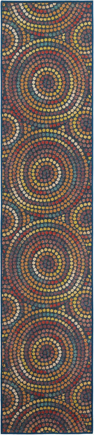 Multicolor 2' 7 x 12' Baja Outdoor Runner Area Rug Weather Resistant for Patio, Deck, Terrace, Balcony, Porch 100% Polypropylene Modern Outside Decor for Sale at Rug Engine