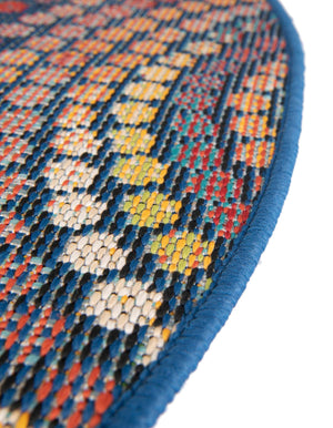 Multicolor 4' 1 x 4' 1 Baja Outdoor Round Area Rug Weather Resistant for Patio, Deck, Terrace, Balcony, Porch 100% Polypropylene Modern Outside Decor for Sale at Rug Engine