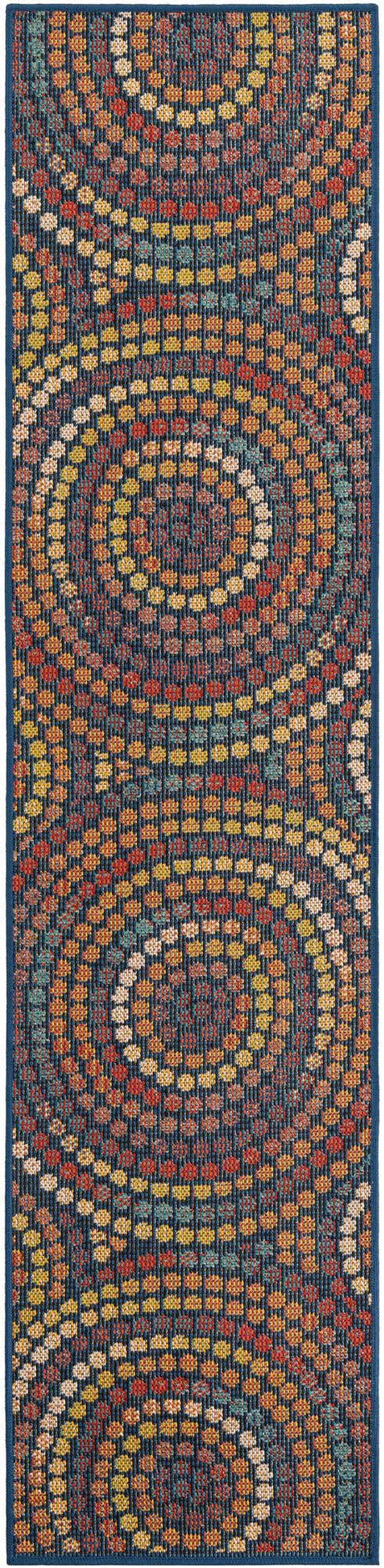 Multicolor 2' x 8' Baja Outdoor Runner Area Rug Weather Resistant for Patio, Deck, Terrace, Balcony, Porch 100% Polypropylene Modern Outside Decor for Sale at Rug Engine