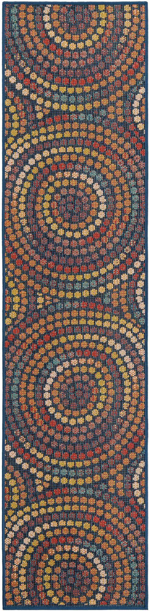 Multicolor 2' x 8' Baja Outdoor Runner Area Rug Weather Resistant for Patio, Deck, Terrace, Balcony, Porch 100% Polypropylene Modern Outside Decor for Sale at Rug Engine