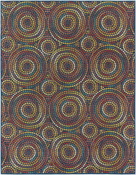 Multicolor 7' 10 x 10' Baja Outdoor Rectangle Area Rug Weather Resistant for Patio, Deck, Terrace, Balcony, Porch 100% Polypropylene Modern Outside Decor for Sale at Rug Engine