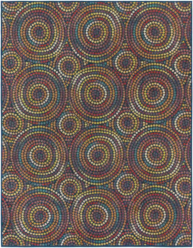Multicolor 7' 10 x 10' Baja Outdoor Rectangle Area Rug Weather Resistant for Patio, Deck, Terrace, Balcony, Porch 100% Polypropylene Modern Outside Decor for Sale at Rug Engine