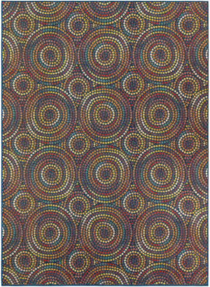 Multicolor 9' x 12' Baja Outdoor Rectangle Area Rug Weather Resistant for Patio, Deck, Terrace, Balcony, Porch 100% Polypropylene Modern Outside Decor for Sale at Rug Engine