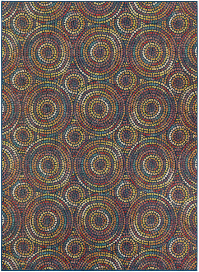 Multicolor 9' x 12' Baja Outdoor Rectangle Area Rug Weather Resistant for Patio, Deck, Terrace, Balcony, Porch 100% Polypropylene Modern Outside Decor for Sale at Rug Engine
