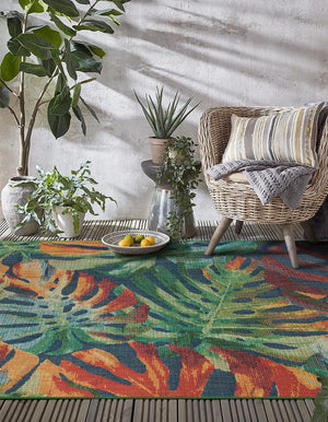 Multicolor 2' x 3' 1 Baja Outdoor Rectangle Area Rug Weather Resistant for Patio, Deck, Terrace, Balcony, Porch 100% Polypropylene Modern Outside Decor for Sale at Rug Engine