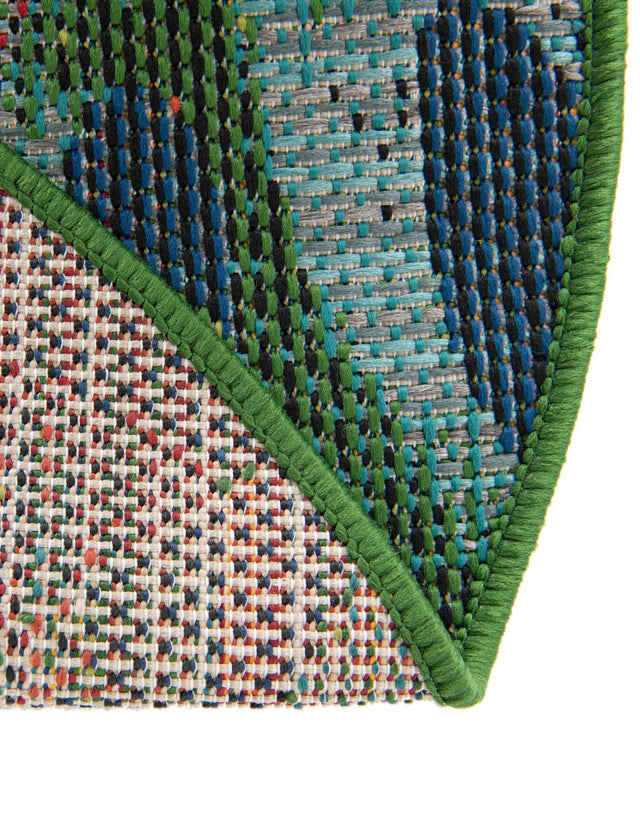 Multicolor 8' x 8' Baja Outdoor Round Rug