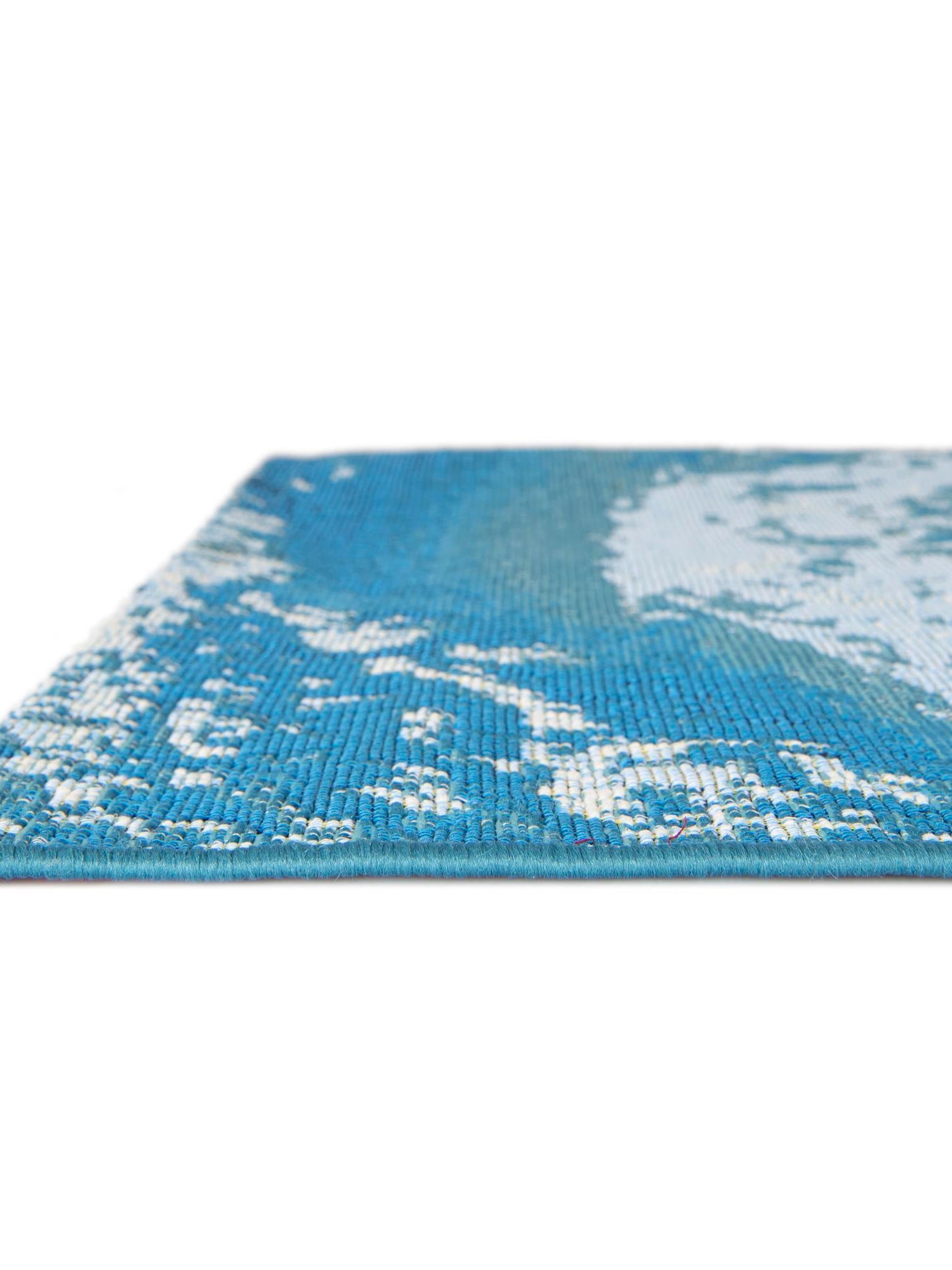 Blue 5' 3 x 8' Outdoor Modern Rectangle Area Rug Weather Resistant for Patio, Deck, Terrace, Balcony, Porch 100% Polypropylene Modern Outside Carpet for Sale at Rug Engine
