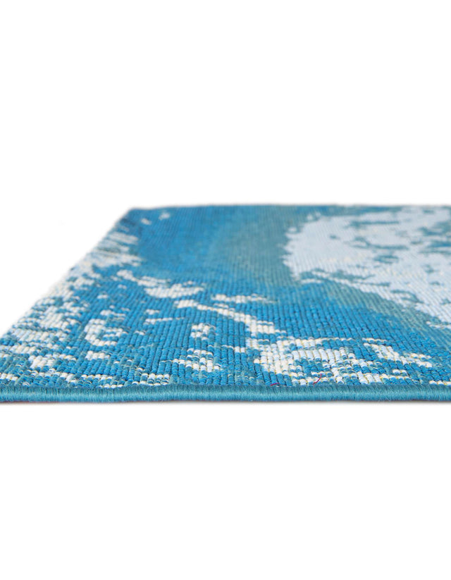 Blue 6' 1 x 9' Outdoor Modern Rectangle Rug
