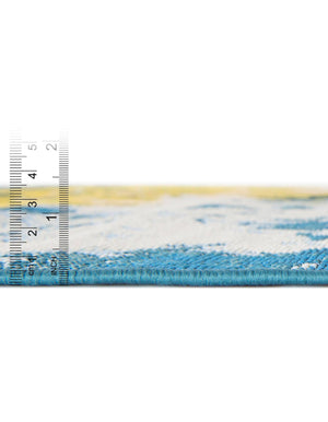 Blue 10' x 10' Outdoor Modern Round Area Rug Weather Resistant for Patio, Deck, Terrace, Balcony, Porch 100% Polypropylene Modern Outside Carpet for Sale at Rug Engine