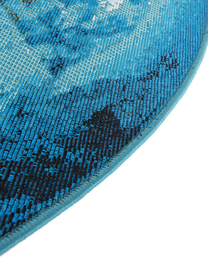 Blue 10' x 10' Outdoor Modern Round Area Rug Weather Resistant for Patio, Deck, Terrace, Balcony, Porch 100% Polypropylene Modern Outside Carpet for Sale at Rug Engine