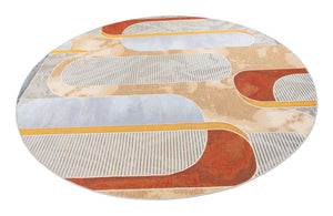 Multicolor 10' x 10' Outdoor Modern Round Area Rug Weather Resistant for Patio, Deck, Terrace, Balcony, Porch 100% Polypropylene Modern Outside Carpet for Sale at Rug Engine