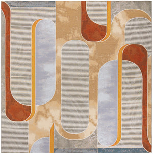 Multicolor 10' x 10' Outdoor Modern Square Area Rug Weather Resistant for Patio, Deck, Terrace, Balcony, Porch 100% Polypropylene Modern Outside Carpet for Sale at Rug Engine