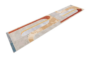 Multicolor 2' 7 x 12' Outdoor Modern Runner Area Rug Weather Resistant for Patio, Deck, Terrace, Balcony, Porch 100% Polypropylene Modern Outside Carpet for Sale at Rug Engine