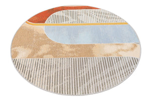Multicolor 4' 1 x 4' 1 Outdoor Modern Round Area Rug Weather Resistant for Patio, Deck, Terrace, Balcony, Porch 100% Polypropylene Modern Outside Carpet for Sale at Rug Engine