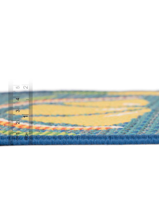 Blue 6' 1 x 9' Baja Outdoor Rectangle Area Rug Weather Resistant for Patio, Deck, Terrace, Balcony, Porch 100% Polypropylene Modern Outside Decor for Sale at Rug Engine