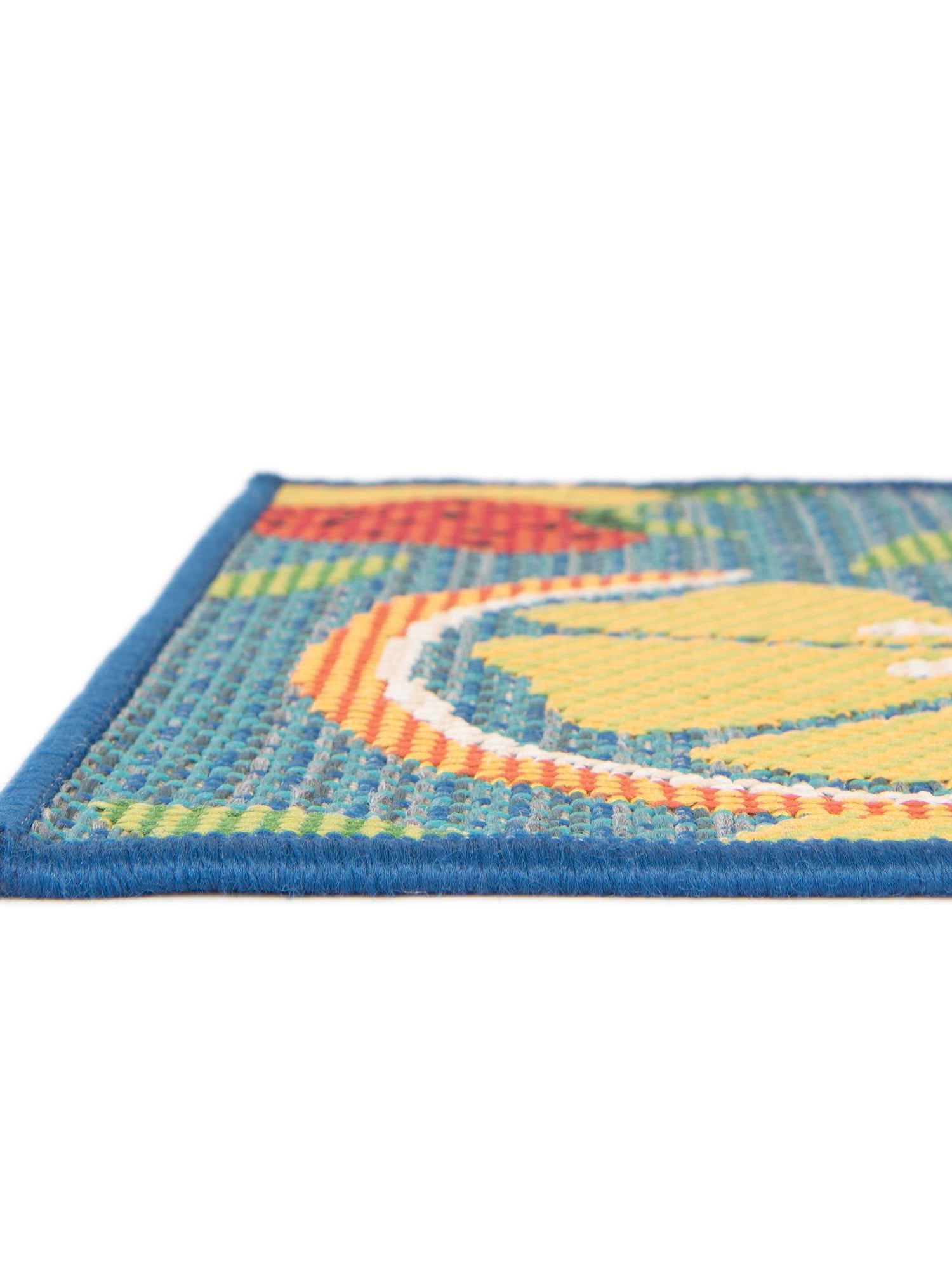 Blue 6' 1 x 9' Baja Outdoor Rectangle Area Rug Weather Resistant for Patio, Deck, Terrace, Balcony, Porch 100% Polypropylene Modern Outside Decor for Sale at Rug Engine