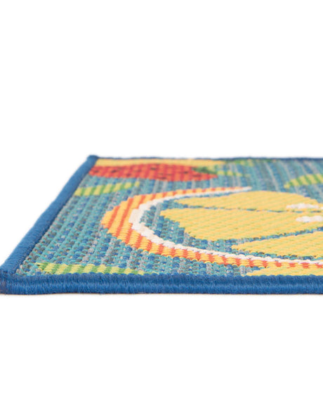 Blue 6' 1 x 9' Baja Outdoor Rectangle Area Rug Weather Resistant for Patio, Deck, Terrace, Balcony, Porch 100% Polypropylene Modern Outside Decor for Sale at Rug Engine