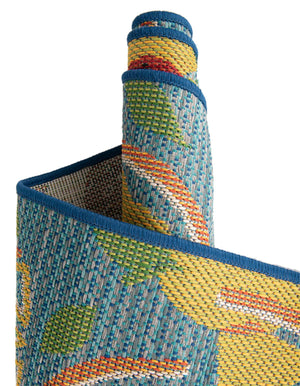 Blue 6' 1 x 9' Baja Outdoor Rectangle Area Rug Weather Resistant for Patio, Deck, Terrace, Balcony, Porch 100% Polypropylene Modern Outside Decor for Sale at Rug Engine