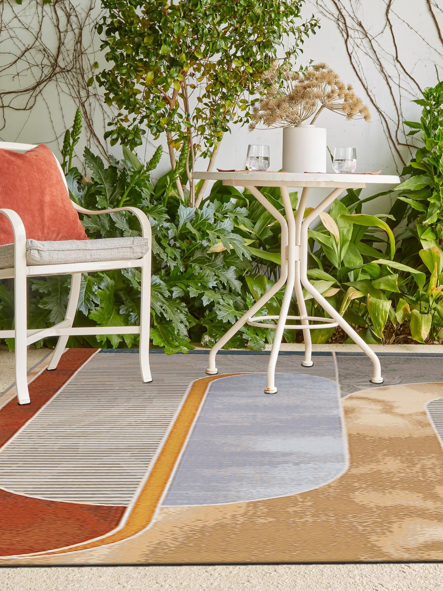 Multicolor 7' 10 x 10' Outdoor Modern Rectangle Area Rug Weather Resistant for Patio, Deck, Terrace, Balcony, Porch 100% Polypropylene Modern Outside Carpet for Sale at Rug Engine