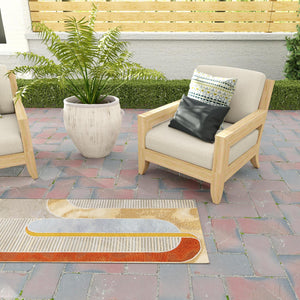 Multicolor 2' x 6' 1 Outdoor Modern Runner Area Rug Weather Resistant for Patio, Deck, Terrace, Balcony, Porch 100% Polypropylene Modern Outside Carpet for Sale at Rug Engine