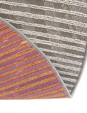 Multicolor 5' 3 x 5' 3 Outdoor Modern Round Area Rug Weather Resistant for Patio, Deck, Terrace, Balcony, Porch 100% Polypropylene Modern Outside Carpet for Sale at Rug Engine