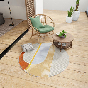 Multicolor 4' 1 x 4' 1 Outdoor Modern Round Area Rug Weather Resistant for Patio, Deck, Terrace, Balcony, Porch 100% Polypropylene Modern Outside Carpet for Sale at Rug Engine