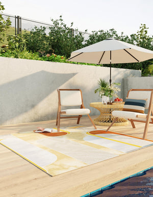 Multicolor 7' 10 x 7' 10 Outdoor Modern Square Area Rug Weather Resistant for Patio, Deck, Terrace, Balcony, Porch 100% Polypropylene Modern Outside Carpet for Sale at Rug Engine