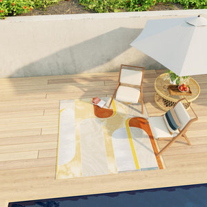 Multicolor 10' x 10' Outdoor Modern Square Area Rug Weather Resistant for Patio, Deck, Terrace, Balcony, Porch 100% Polypropylene Modern Outside Carpet for Sale at Rug Engine