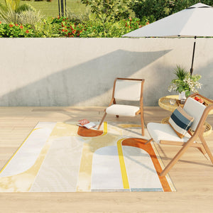 Multicolor 10' x 10' Outdoor Modern Square Area Rug Weather Resistant for Patio, Deck, Terrace, Balcony, Porch 100% Polypropylene Modern Outside Carpet for Sale at Rug Engine