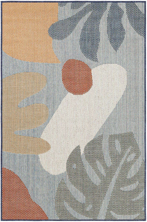 Blue 4' 1 x 6' 1 Baja Outdoor Rectangle Area Rug Weather Resistant for Patio, Deck, Terrace, Balcony, Porch 100% Polypropylene Modern Outside Decor for Sale at Rug Engine