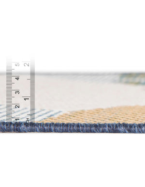 Blue 6' 1 x 9' Baja Outdoor Rectangle Rug