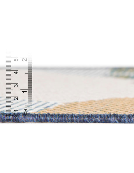 Blue 6' 1 x 9' Baja Outdoor Rectangle Area Rug Weather Resistant for Patio, Deck, Terrace, Balcony, Porch 100% Polypropylene Modern Outside Decor for Sale at Rug Engine