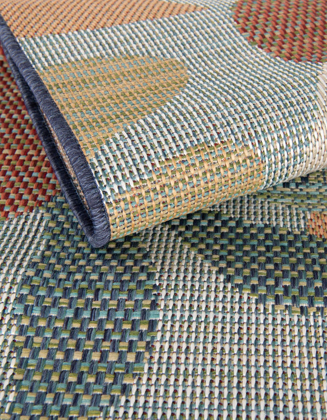Blue 6' 1 x 9' Baja Outdoor Rectangle Rug