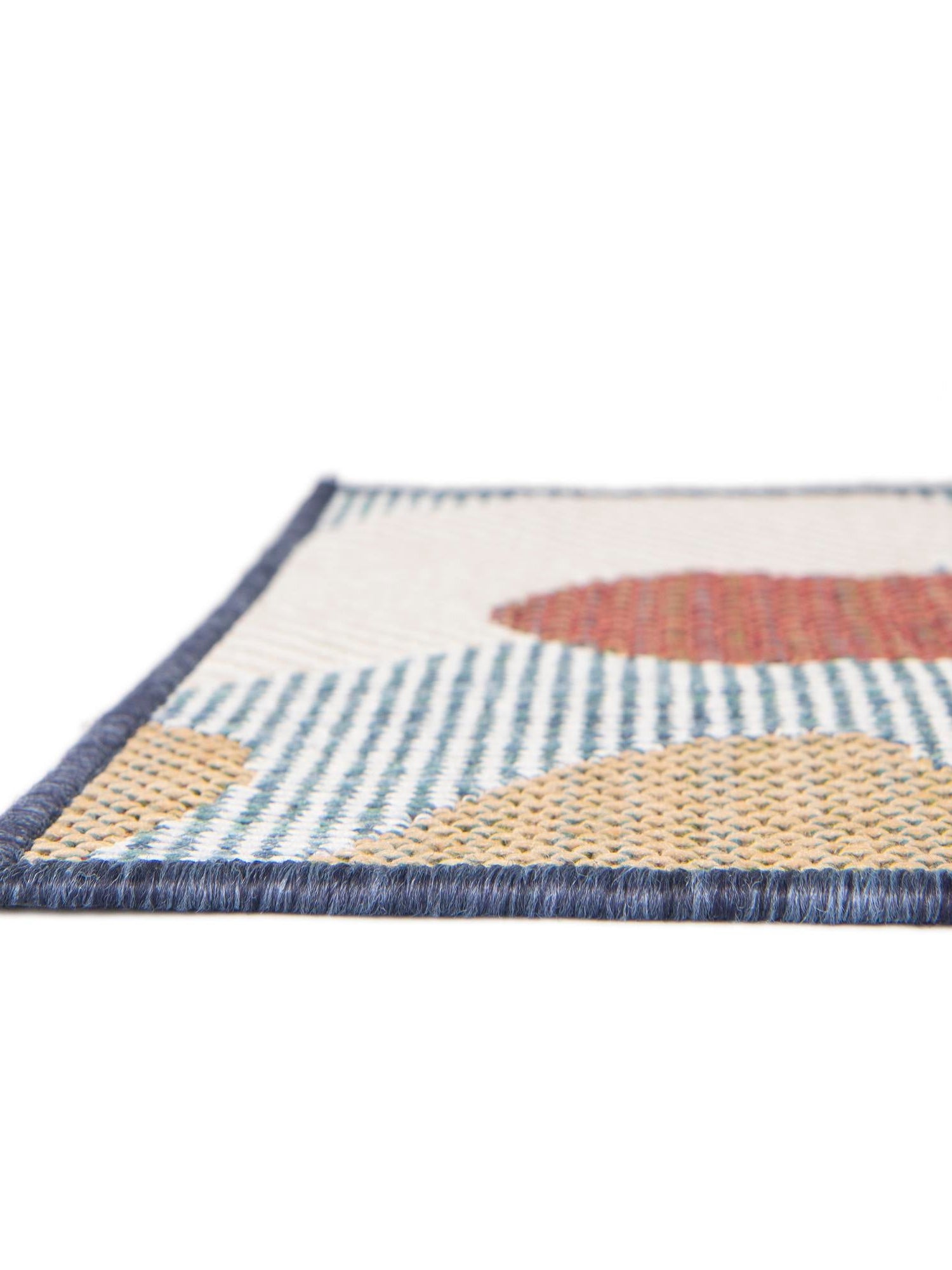 Blue 6' 1 x 9' Baja Outdoor Rectangle Area Rug Weather Resistant for Patio, Deck, Terrace, Balcony, Porch 100% Polypropylene Modern Outside Decor for Sale at Rug Engine