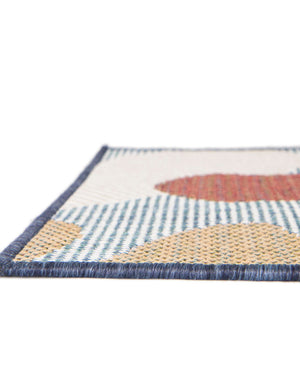 Blue 6' 1 x 9' Baja Outdoor Rectangle Rug