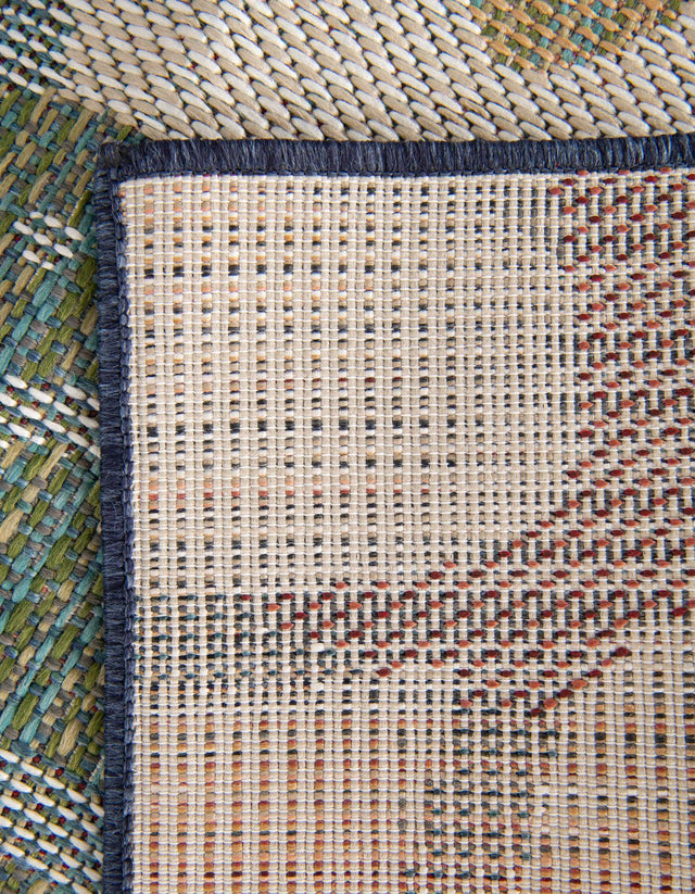 Blue 6' 1 x 9' Baja Outdoor Rectangle Rug