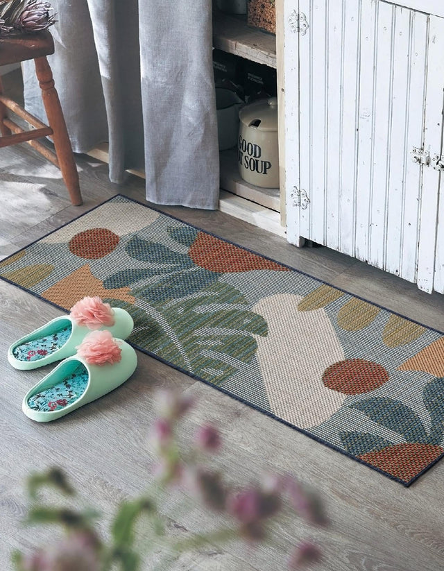 Blue 2' 7 x 10' Baja Outdoor Runner Area Rug Weather Resistant for Patio, Deck, Terrace, Balcony, Porch 100% Polypropylene Modern Outside Decor for Sale at Rug Engine