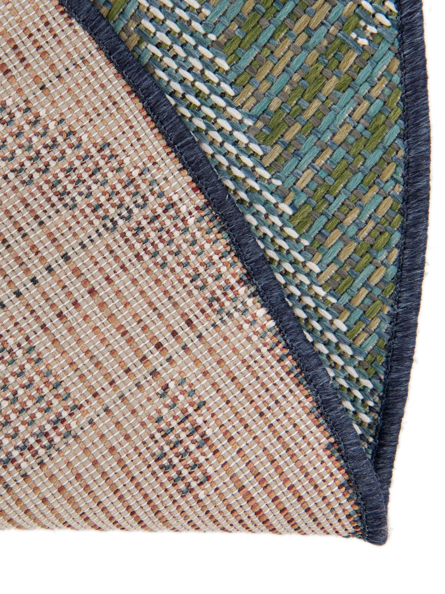 Blue 10' x 10' Baja Outdoor Round Area Rug Weather Resistant for Patio, Deck, Terrace, Balcony, Porch 100% Polypropylene Modern Outside Decor for Sale at Rug Engine