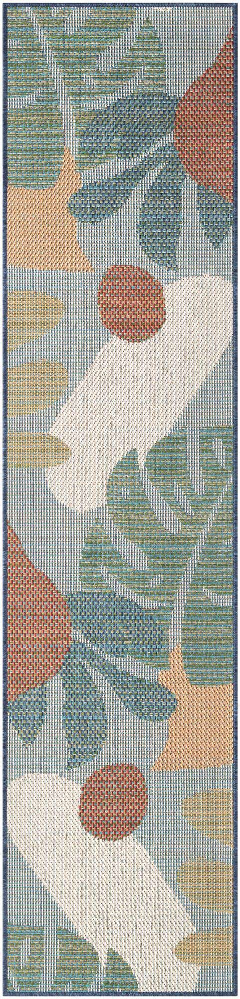 Blue 2' x 8' Baja Outdoor Runner Area Rug Weather Resistant for Patio, Deck, Terrace, Balcony, Porch 100% Polypropylene Modern Outside Decor for Sale at Rug Engine