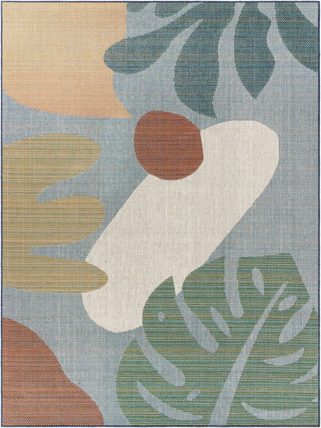 Blue 7' 10 x 10' Baja Outdoor Rectangle Area Rug Weather Resistant for Patio, Deck, Terrace, Balcony, Porch 100% Polypropylene Modern Outside Decor for Sale at Rug Engine
