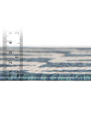 Blue 5' 3 x 8' Baja Outdoor Rectangle Area Rug Weather Resistant for Patio, Deck, Terrace, Balcony, Porch 100% Polypropylene Modern Outside Decor for Sale at Rug Engine