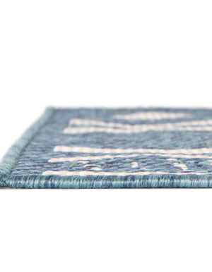Blue 9' x 12' Baja Outdoor Rectangle Area Rug Weather Resistant for Patio, Deck, Terrace, Balcony, Porch 100% Polypropylene Modern Outside Decor for Sale at Rug Engine