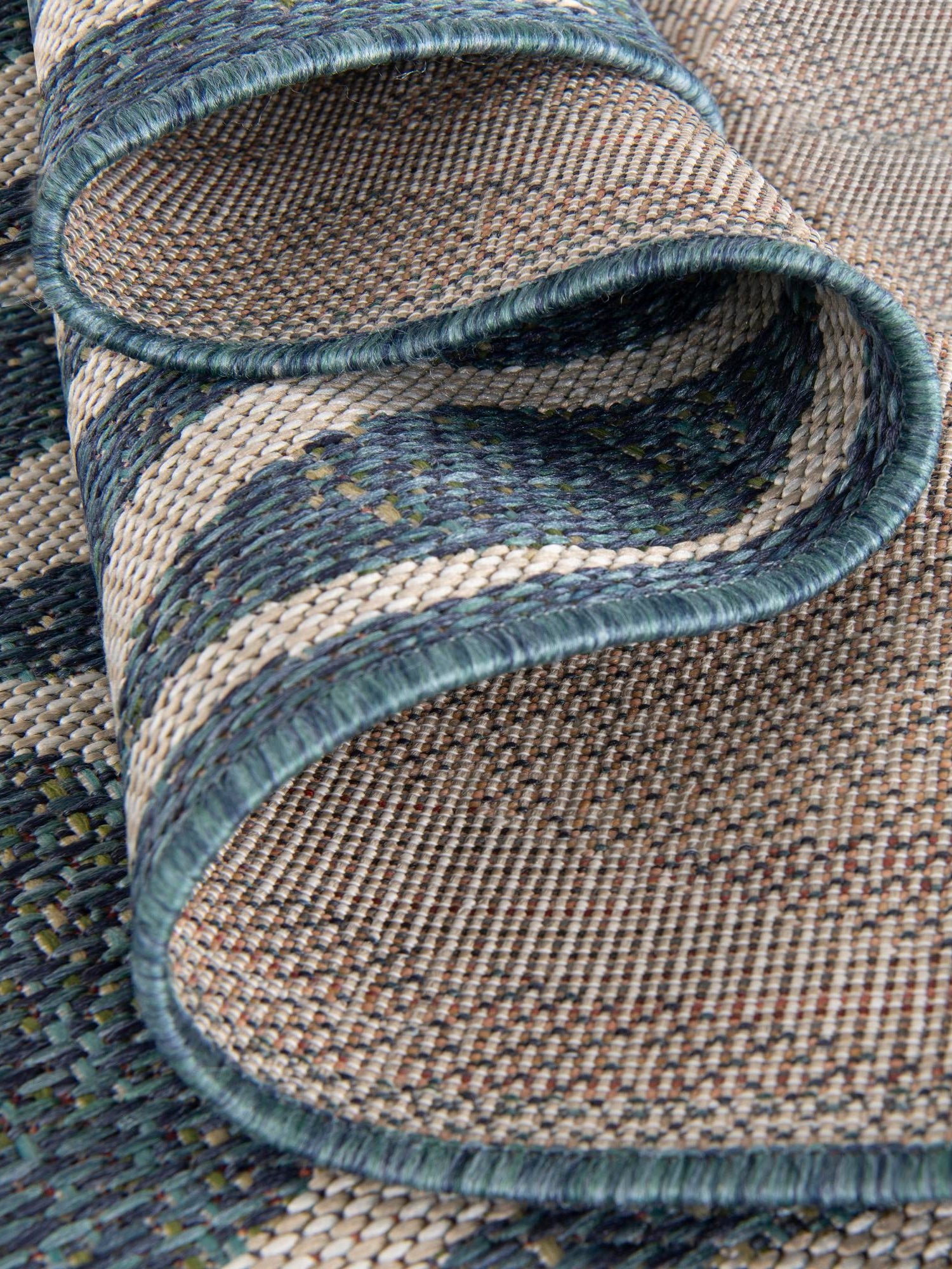 Blue 7' 10 x 10' Baja Outdoor Rectangle Area Rug Weather Resistant for Patio, Deck, Terrace, Balcony, Porch 100% Polypropylene Modern Outside Decor for Sale at Rug Engine