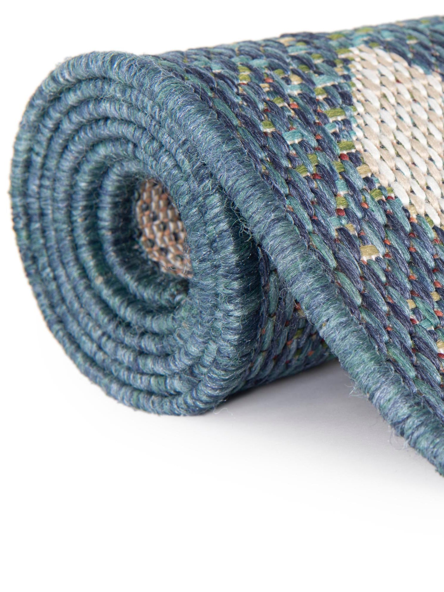 Blue 2' x 8' Baja Outdoor Runner Area Rug Weather Resistant for Patio, Deck, Terrace, Balcony, Porch 100% Polypropylene Modern Outside Decor for Sale at Rug Engine