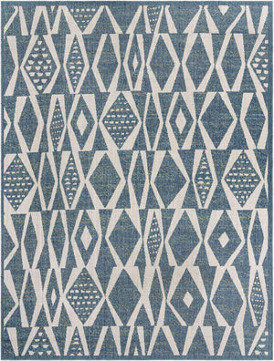 Blue 7' 10 x 10' Baja Outdoor Rectangle Area Rug Weather Resistant for Patio, Deck, Terrace, Balcony, Porch 100% Polypropylene Modern Outside Decor for Sale at Rug Engine