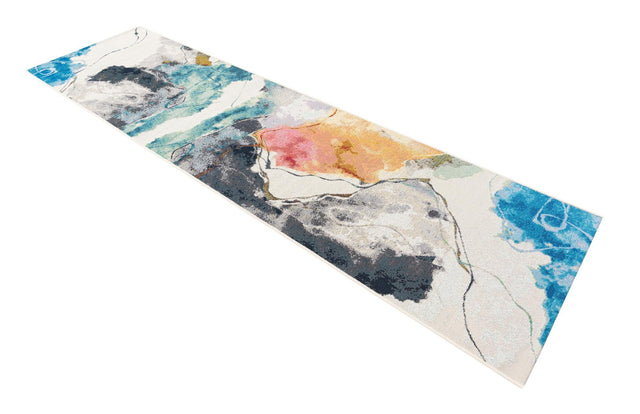 Multicolor 2' 7 x 10' Outdoor Modern Runner Area Rug Weather Resistant for Patio, Deck, Terrace, Balcony, Porch 100% Polypropylene Modern Outside Carpet for Sale at Rug Engine